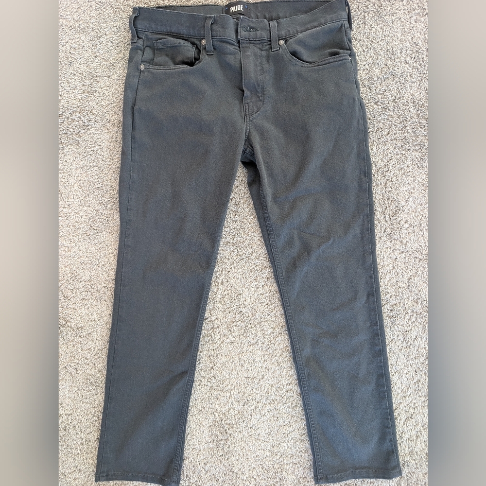 PAIGE Lennox Slim Fit Jeans Mens 31 Gray Stretch Denim Modern Slim